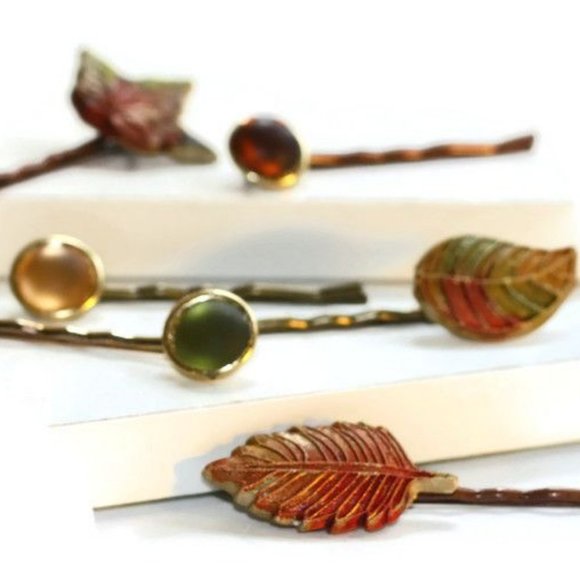 Fall Leaves Hair Pins - Picture 7 of 7